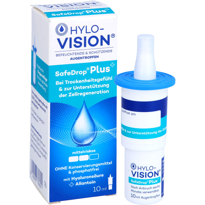 HYLO-VISION SafeDrop Plus befeuchtende & schützende Augentropfen, 10 ml Solution