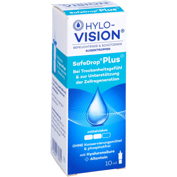 HYLO-VISION SafeDrop Plus befeuchtende & schützende Augentropfen, 10 ml Solution