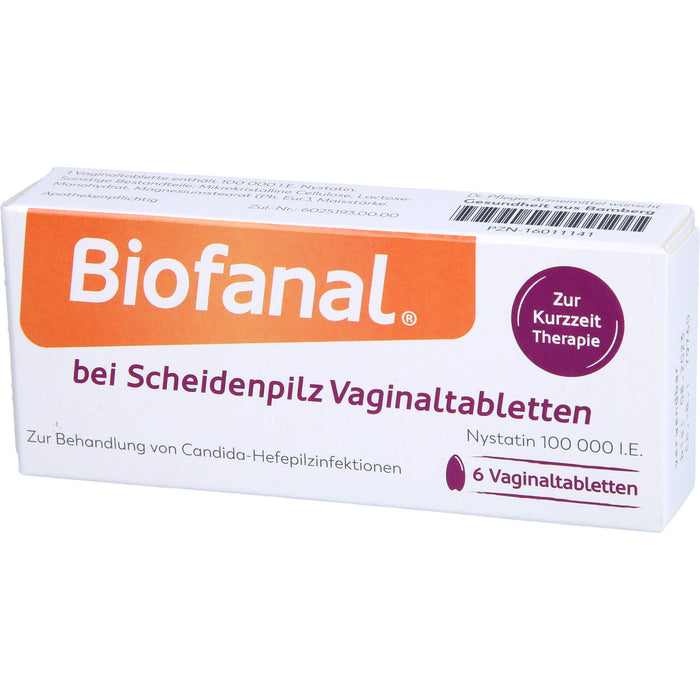 Biofanal bei Scheidenpilz Vaginaltabletten 100 000 I.E., 6 pcs. Tablets