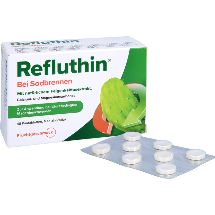 Refluthin Kautabletten bei Sodbrennen Frucht, 48 St. Tabletten