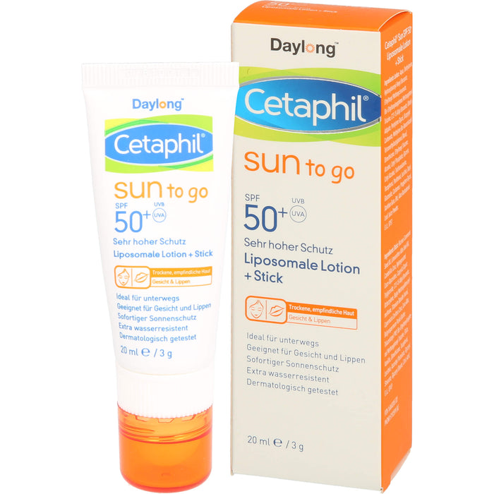 Cetaphil Daylong Sun to go liposomale Lotion + Stick SPF 50+, 20 ml Lösung