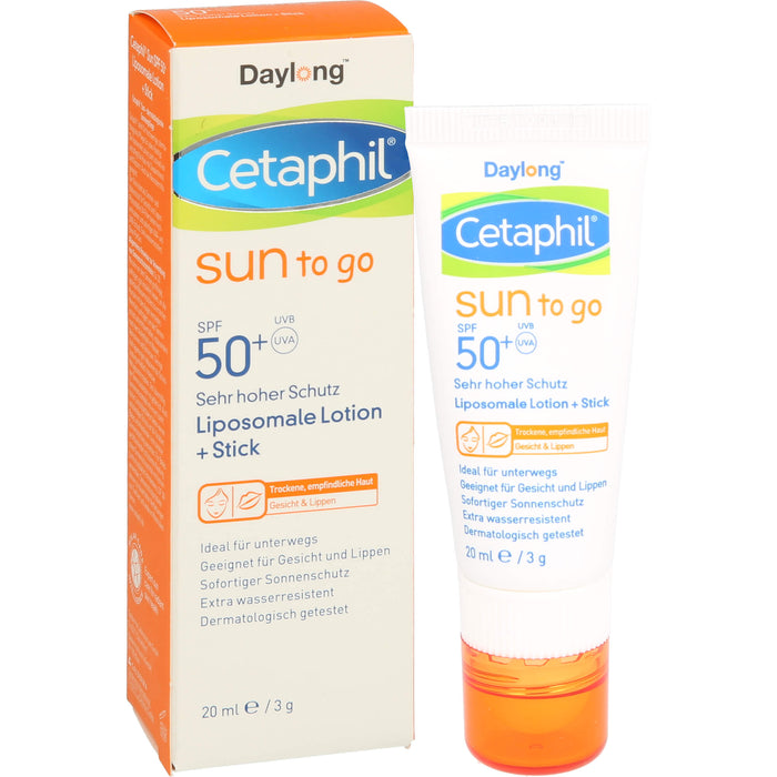 Cetaphil Daylong Sun to go liposomale Lotion + Stick SPF 50+, 20 ml Lösung