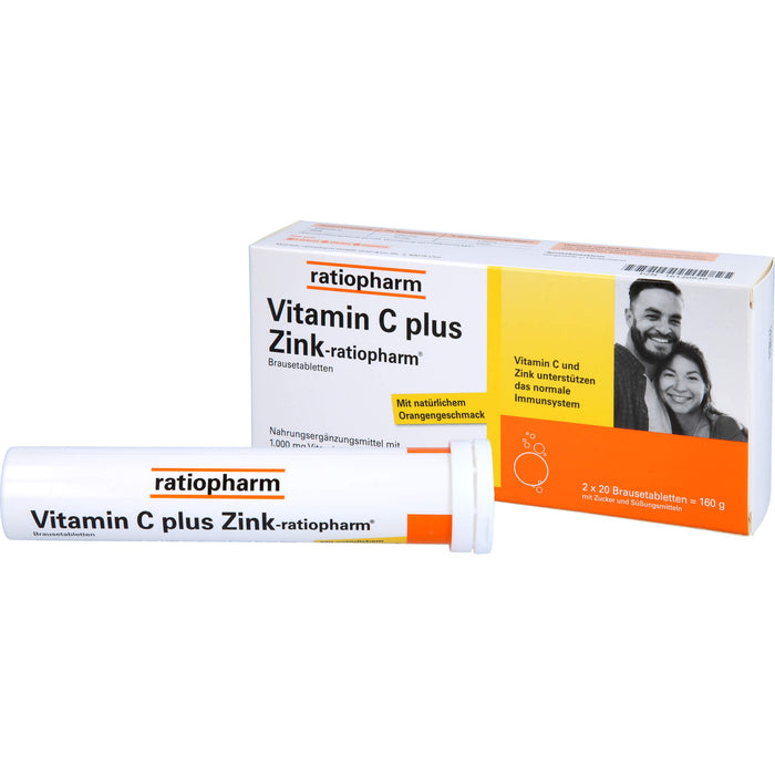 Vitamin C plus Zink-ratiopharm Brausetabletten, 40 pc Tablettes