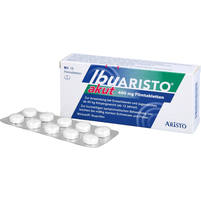 ARISTO Ibu akut 400 mg Filmtabletten bei Schmerzen und Fieber, 10 pcs. Tablets