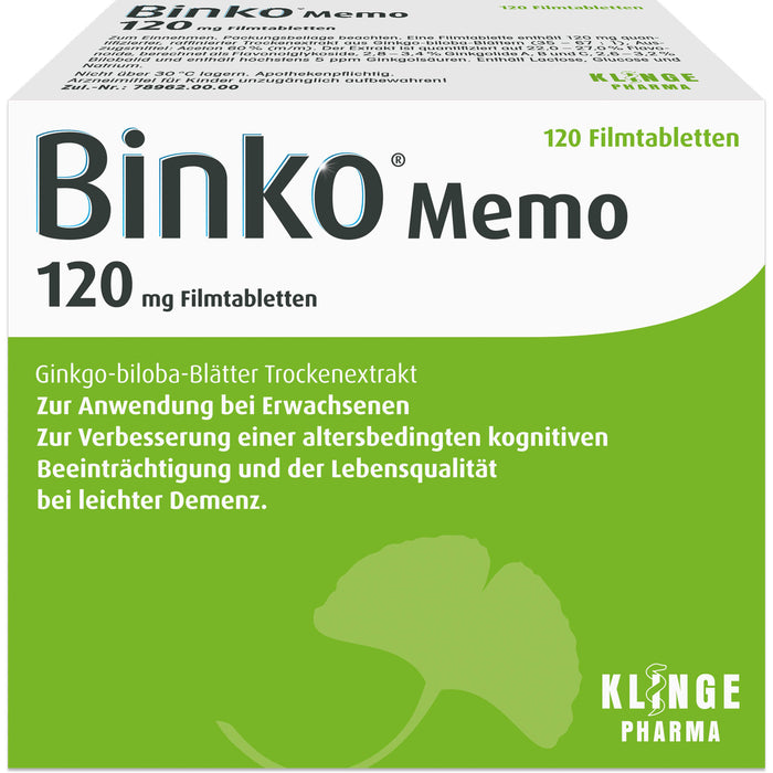 Binko Memo 120 Mg Filmtabl, 120 St FTA