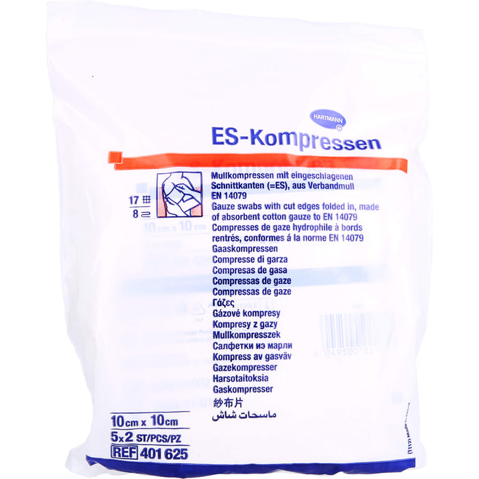 ES-KOMPRESSEN steril 10x10 cm 8fach, 5X2 St KOM