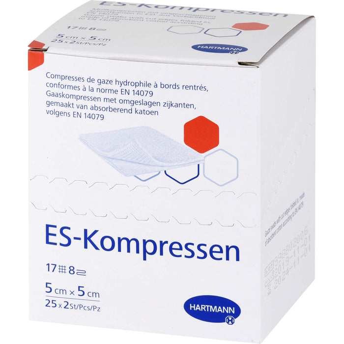 ES-KOMPRESSEN steril 5x5cm 8fach, 25X2 St KOM