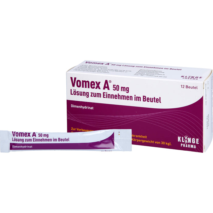 Vomex A 50 mg Beutel gegen Reisekrankheit, 12 pcs. Sachets