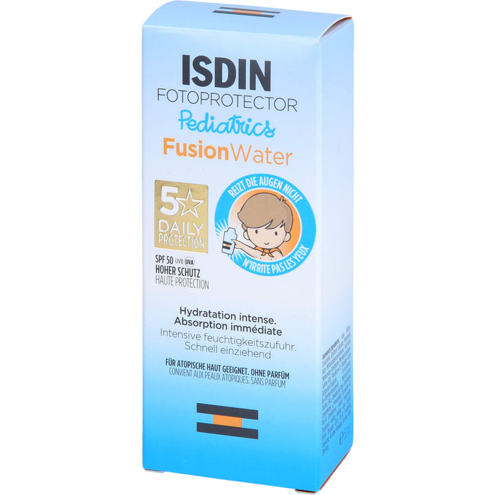 ISDIN Fotoprotector Pediatrics Fusion Water SPF 50 zum UV-Schutz und zur Pflege von Gesicht und Körper, 50 ml Crème