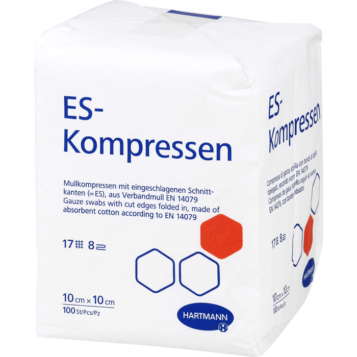 ES-KOMPRESSEN unsteril 10x10 cm 8fach, 100 St KOM