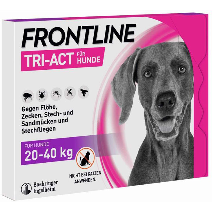 FRONTLINE TRI-ACT Lösung gegen Zecken, Flöhe und fliegende Insekten beim Hund (20-40kg), 3 pc Pipettes