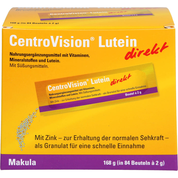 CentroVision Lutein direkt Granulat zur Erhaltung normaler Sehkraft, 84 pcs. Sachets