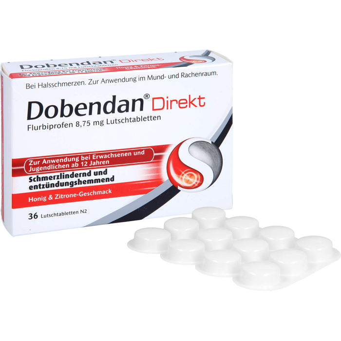 DOBENDAN Direkt Lutschtabletten bei starken Halsschmerzen & Schluckbeschwerden, 36 St. Tabletten