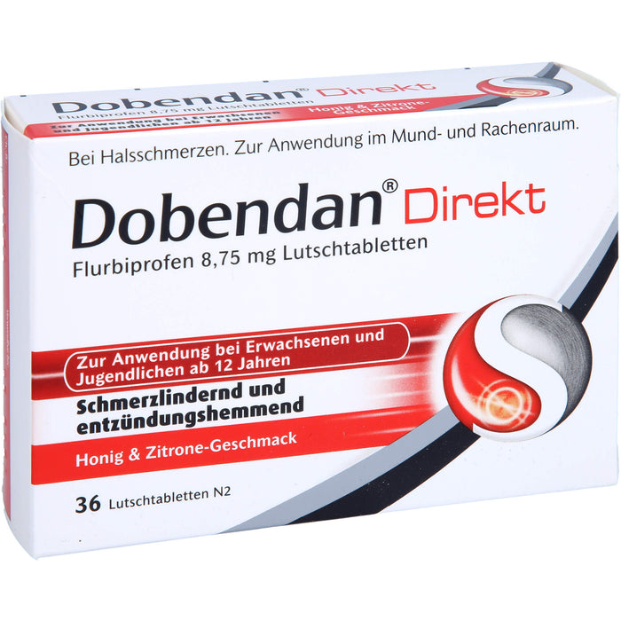 DOBENDAN Direkt Lutschtabletten bei starken Halsschmerzen & Schluckbeschwerden, 36 pcs. Tablets