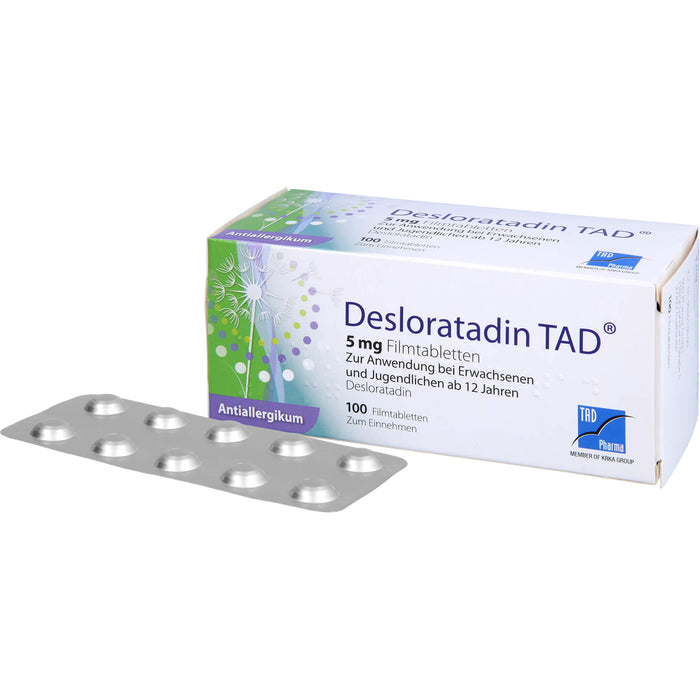 Desloratadin TAD 5 mg Filmtabletten bei Allergien, 100 pc Tablettes