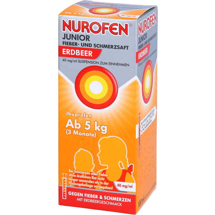 Nurofen Junior Fieber- und Schmerzsaft Erdbeer 40 mg/ml Suspension zum Einnehmen, 100 ml Solution
