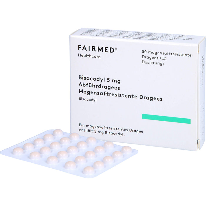 FAIRMED Bisacodyl 5 mg Dragees bei Verstopfung, 50 St. Dragees