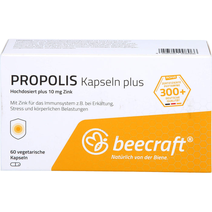 beecraft Propolis Kapseln Plus hochdosiert, 60 St. Tabletten