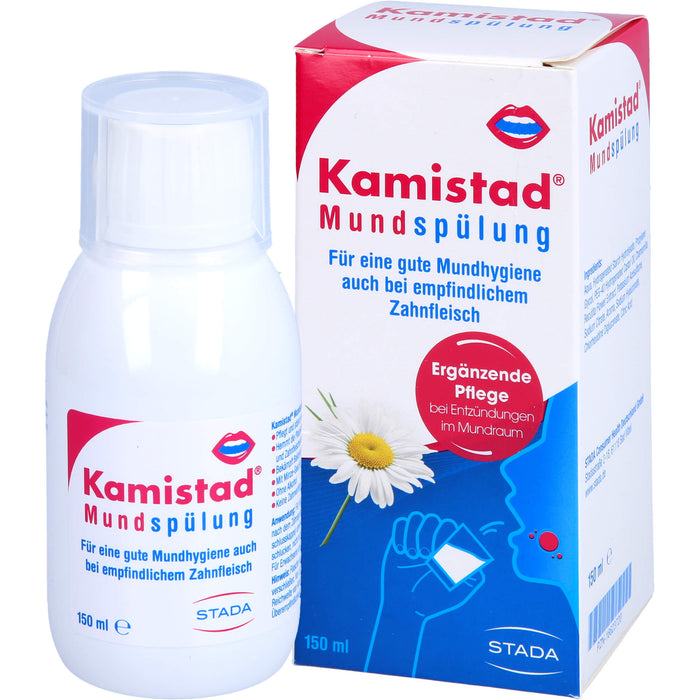 Kamistad Mundspülung bei Zahnfleischentzündungen und Aphten, 150 ml Lösung