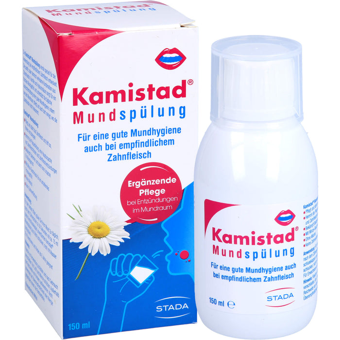 Kamistad Mundspülung bei Zahnfleischentzündungen und Aphten, 150 ml Lösung