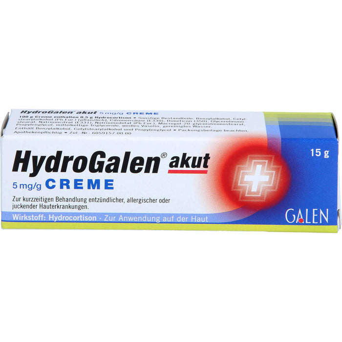 HydroGalen akut 5 mg / g Creme bei entzündlichen, allergischen oder juckenden Hauterkrankungen, 15 g Creme