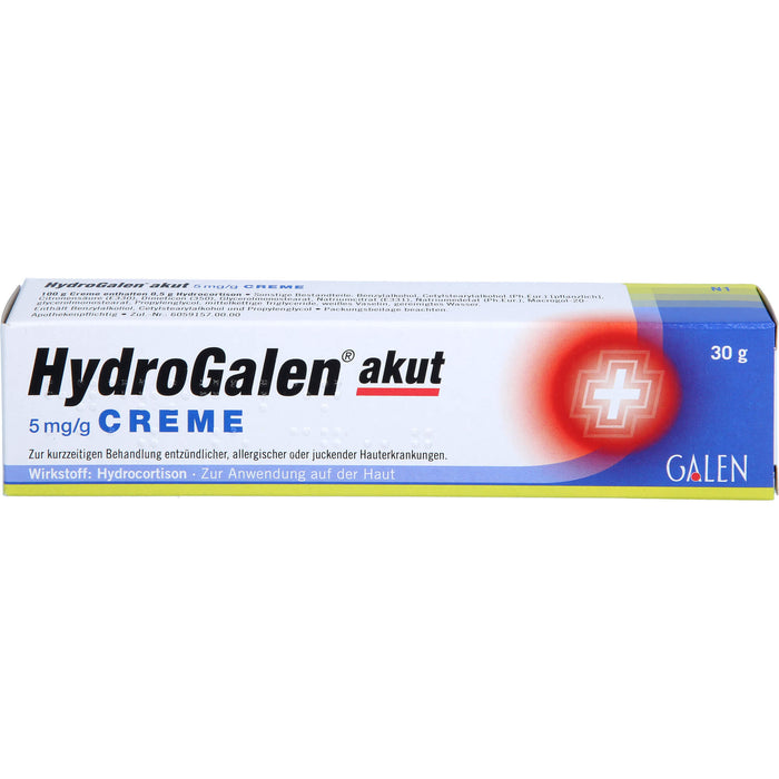 HydroGalen akut 5 mg/g Creme bei Hauterkrankungen mit Juckreiz, 30 g Creme