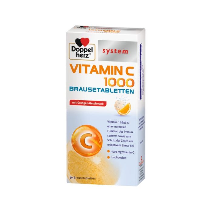 Doppelherz Vitamin C 1000 system Brausetabletten, 40 pcs. Effervescent tablets