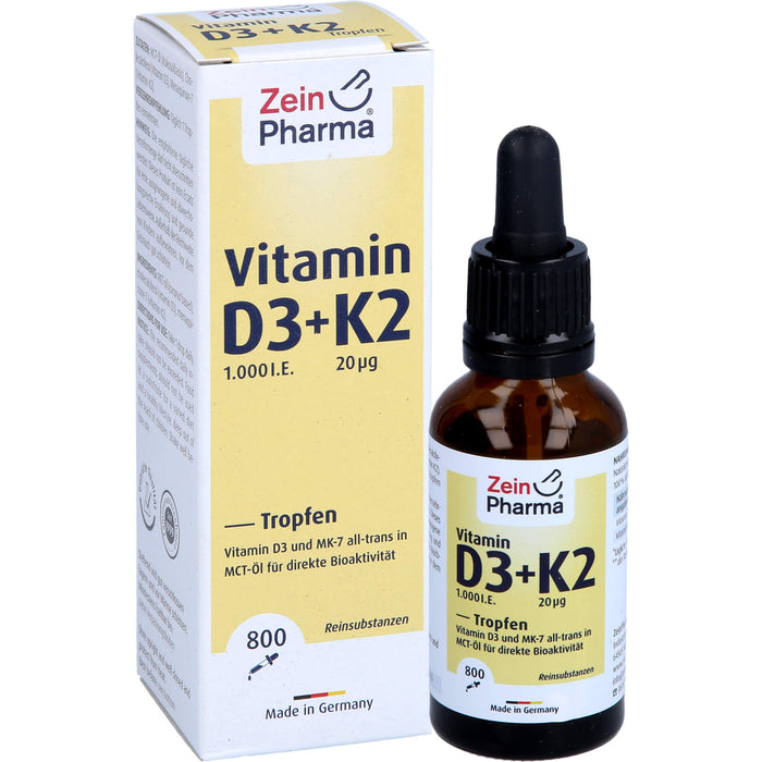 Vitamin D3 + K2 MK-7 Tropfen 25ml hochdosiert, 25 ml TEI