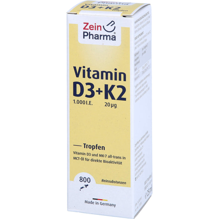 Vitamin D3 + K2 MK-7 Tropfen 25ml hochdosiert, 25 ml TEI