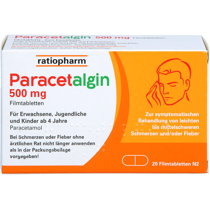 Paracetalgin 500 mg Filmtabletten, 20 pcs. Tablets