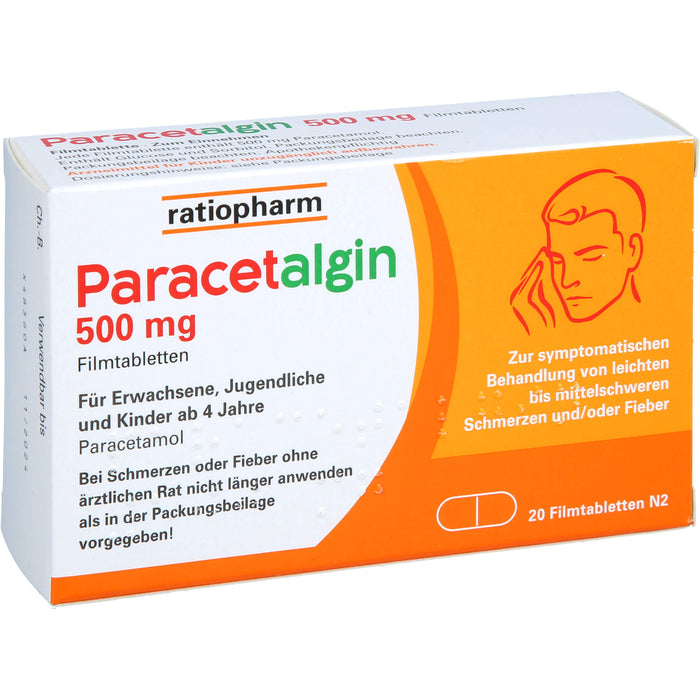 Paracetalgin 500 mg Filmtabletten, 20 pcs. Tablets