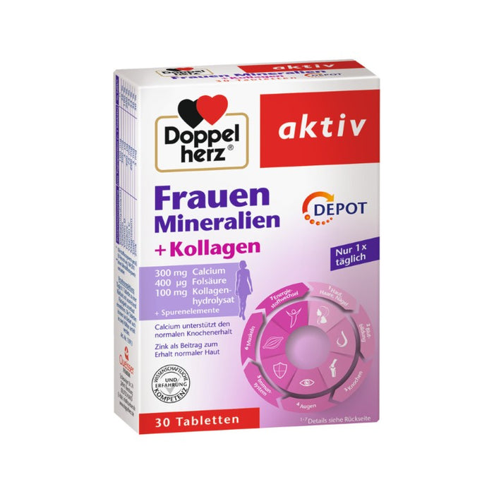 Doppelherz Frauen Mineralien + Kollagen Depot Tabletten, 30 pc Tablettes