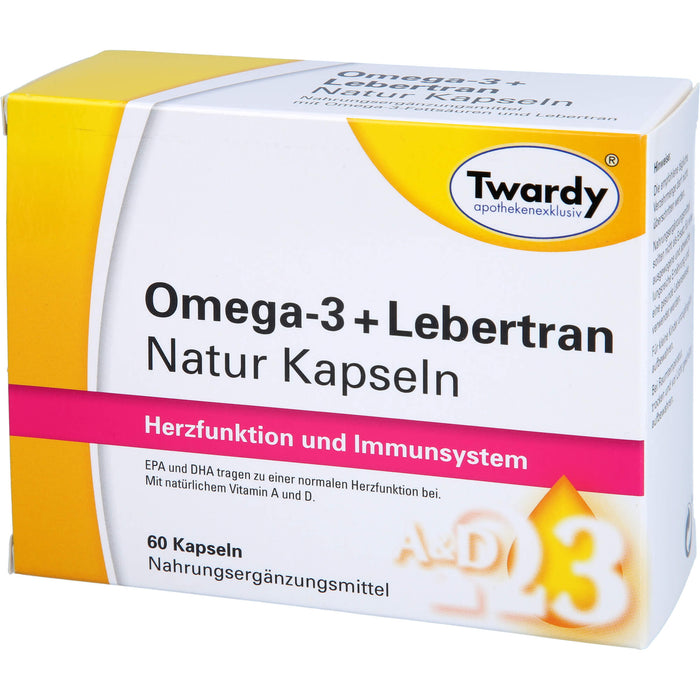 Omega-3 + Lebertran Natur Kapseln, 60 St KAP