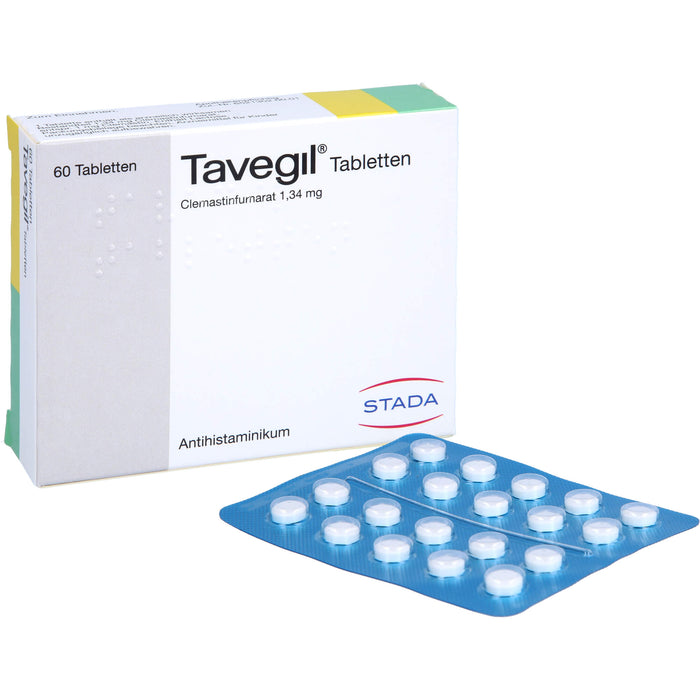 Tavegil Tabletten zur Symptomlinderung bei Heuschnupfen, Juckreiz und Nesselsucht, 60 pcs. Tablets