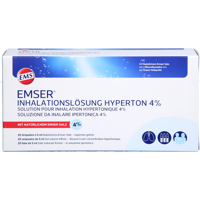 Emser Inhalationslösung hyperton 4%, 20 St. Ampullen