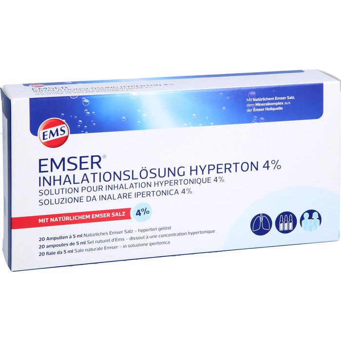 Emser Inhalationslösung hyperton 4%, 20 St. Ampullen