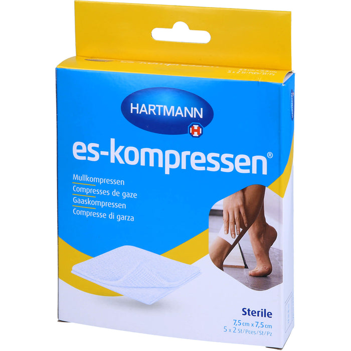 ES-Kompressen steril 7,5cmx7,5cm 17fd 8fach (5xP2), 10 St. Kompressen