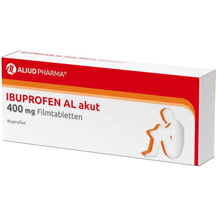 Ibuprofen AL akut 400 mg Filmtabletten bei leichten bis mäßig starken Schmerzen und Fieber, 50 pc Tablettes