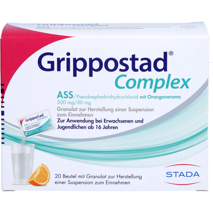 Grippostad Complex ASS / Pseudoephedrinhydrochlorid mit Orangenaroma 500 mg/30 mg Granulat, 20 pc Sachets