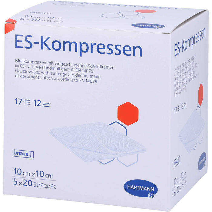 ES-KOMPRESSEN STERIL 10X10 CM GROßPACKUNg, 5X20 St KOM