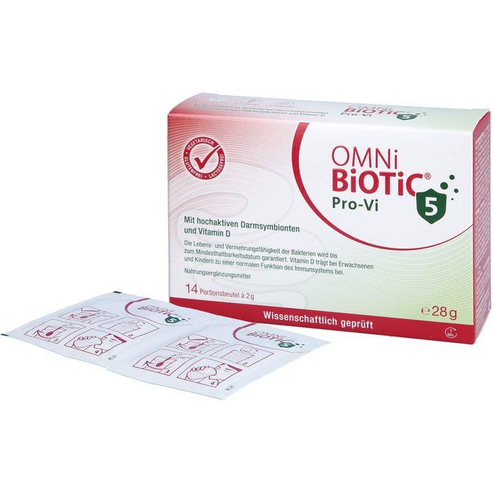 OMNi-BiOTiC ProVi-5 Pulver mit hochaktivem Darmsymbionten und Vitamin D, 14 St. Beutel