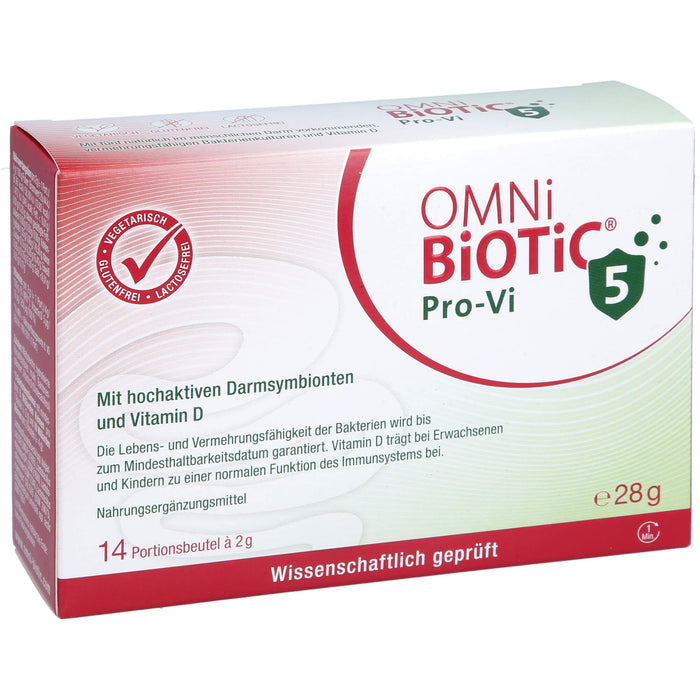 OMNi-BiOTiC ProVi-5 Pulver mit hochaktivem Darmsymbionten und Vitamin D, 14 pcs. Sachets