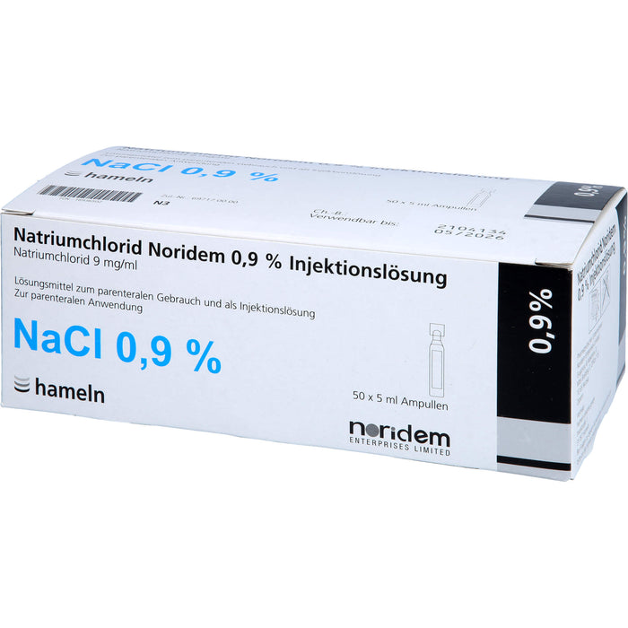 Natriumchlorid Noridem 0,9% Injektionslösung, 5 ml, 50X5 ml ILO