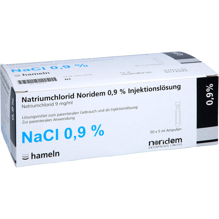 Natriumchlorid Noridem 0,9% Injektionslösung, 5 ml, 50X5 ml ILO