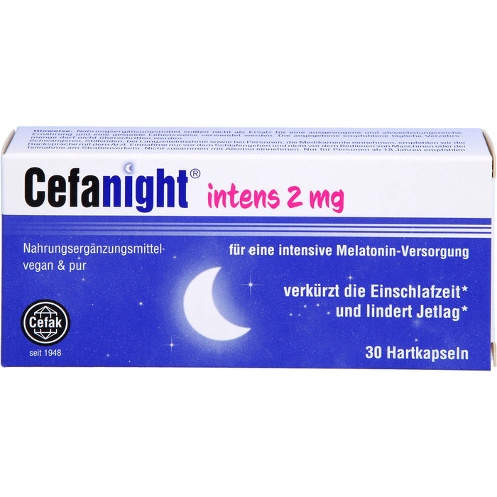 Cefanight intens 2 mg Tabletten verkürzt die Einschlafzeit und lindert Jetlag, 30 pcs. Tablets