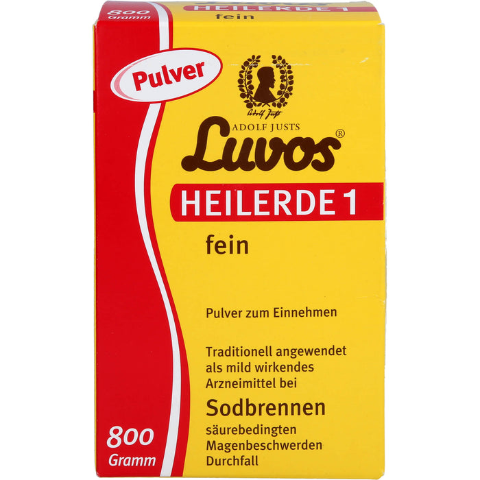 Luvos Heilerde 1 fein Pulver bei Sodbrennen, säurebedingten Magenbeschwerden und  Durchfall, 800 g Poudre