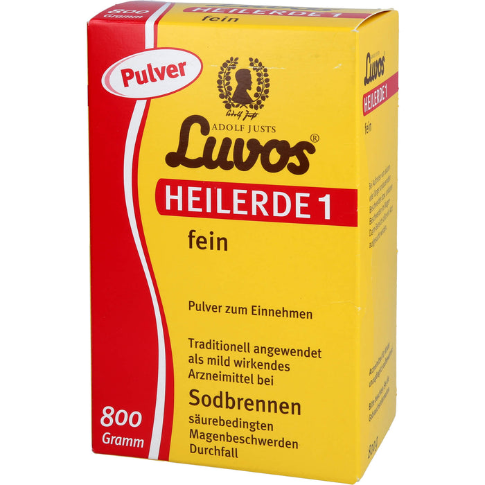 Luvos Heilerde 1 fein Pulver bei Sodbrennen, säurebedingten Magenbeschwerden und  Durchfall, 800 g Poudre