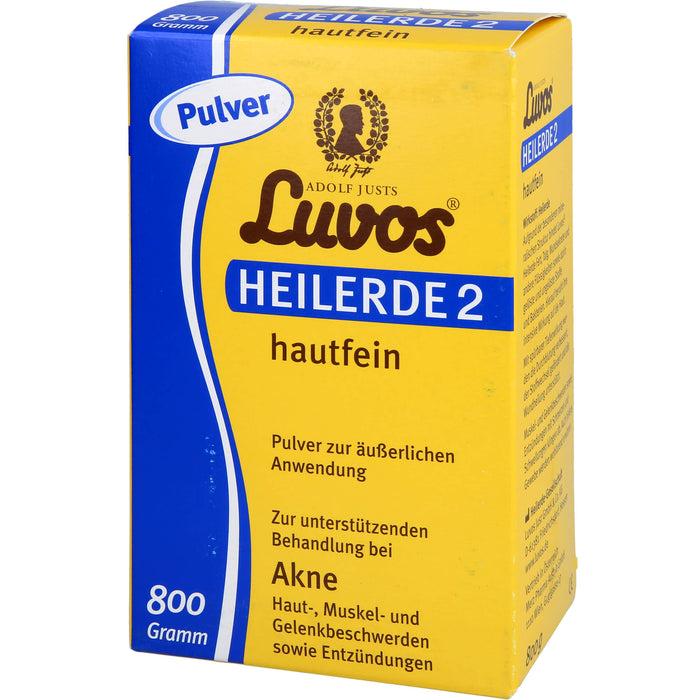 Luvos Heilerde 2 hautfein bei Akne, Haut-, Muskel-und Gelenkbeschwerden sowie Entzündungen, 800 g Poudre