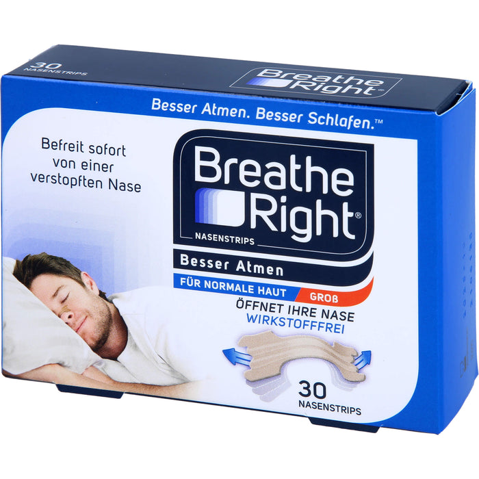 Besser Atmen Breathe Right Nasenpflaster beige gro, 30 pc Pansement