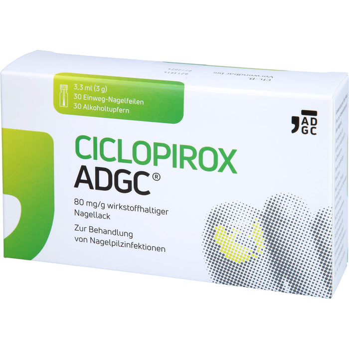 Ciclopirox ADGC 80 mg/g wirkstoffhaltiger Nagellack bei Nagelpilzinfektionen, 3.3 ml Nail varnish containing active ingredients